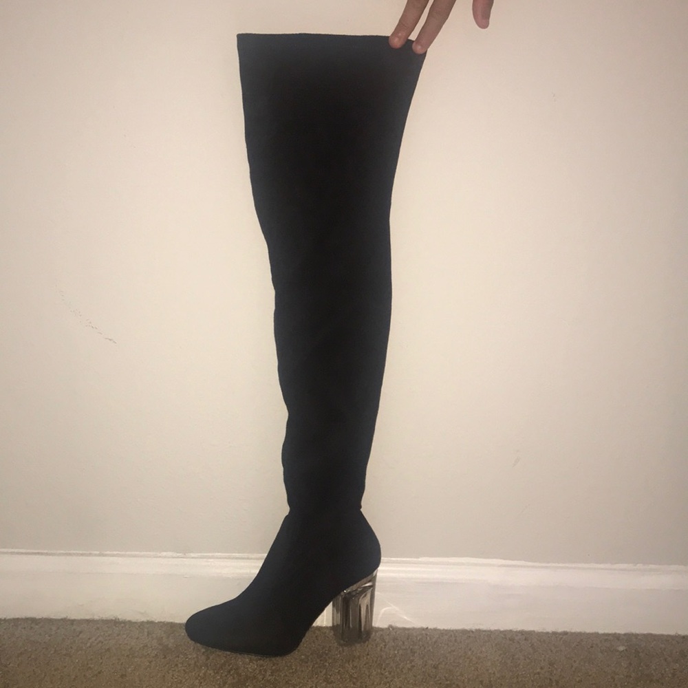 Above the knee suede boots